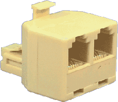 Telephone Adaptor RJ45 Plug to 2 x RJ45 Sockets 8P8C - Click Image to Close